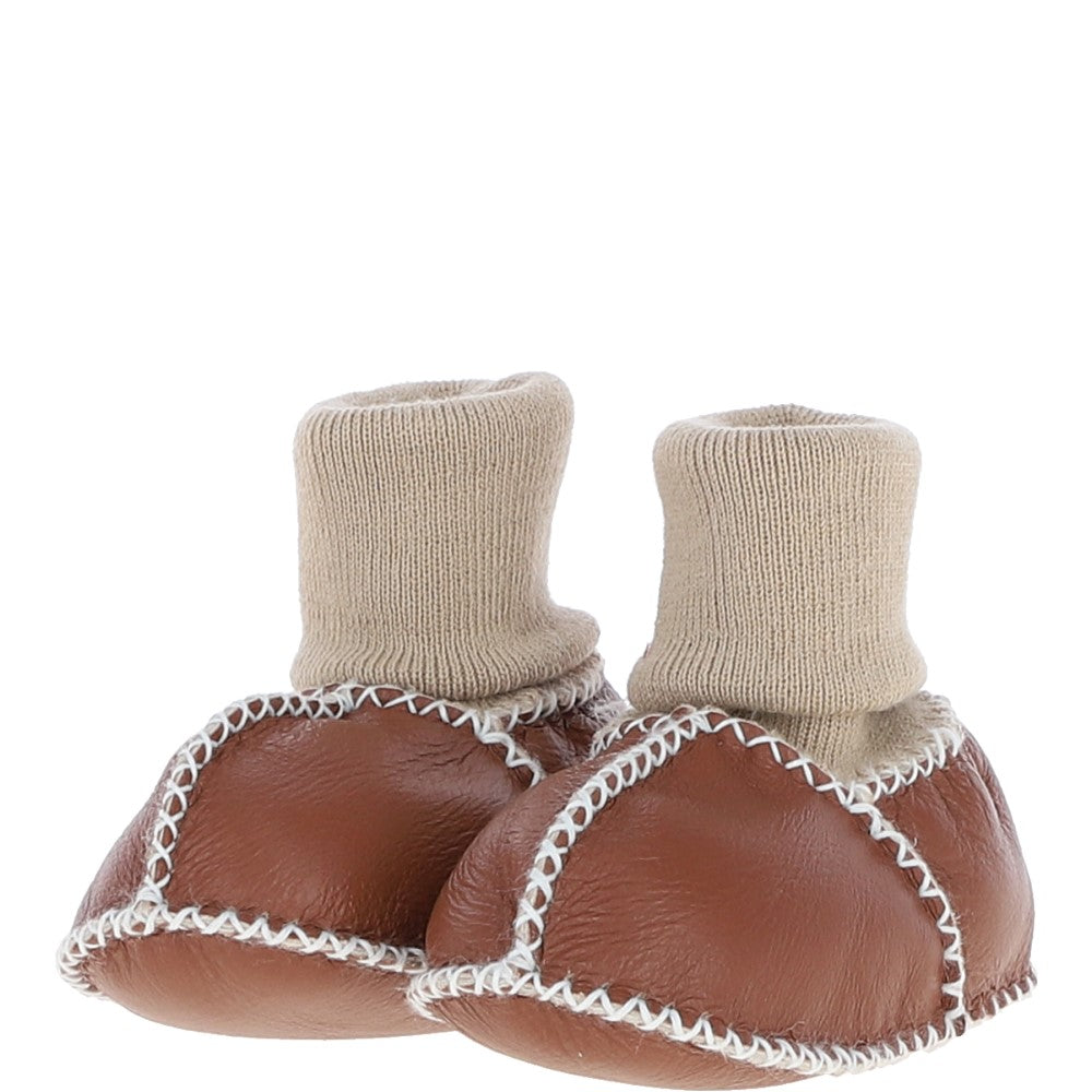 Fenland Unisex Kids Sheepskin Booties Tan: CUTIE BOOTIE