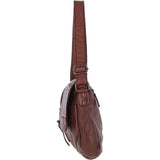 Mens Four Pocket Leather Messenger Bag Brandy : Cyrus