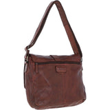 Mens Four Pocket Leather Messenger Bag Brandy : Cyrus
