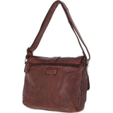 Mens Four Pocket Leather Messenger Bag Brandy : Cyrus