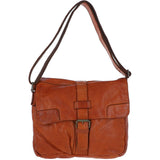 Mens Four Pocket Leather Messenger Bag Tan : Cyrus