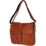 Mens Four Pocket Leather Messenger Bag Tan : Cyrus