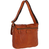Mens Four Pocket Leather Messenger Bag Tan : Cyrus