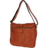 Mens Four Pocket Leather Messenger Bag Tan : Cyrus