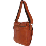 Mens Four Pocket Leather Messenger Bag Tan : Cyrus