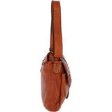 Mens Four Pocket Leather Messenger Bag Tan : Cyrus
