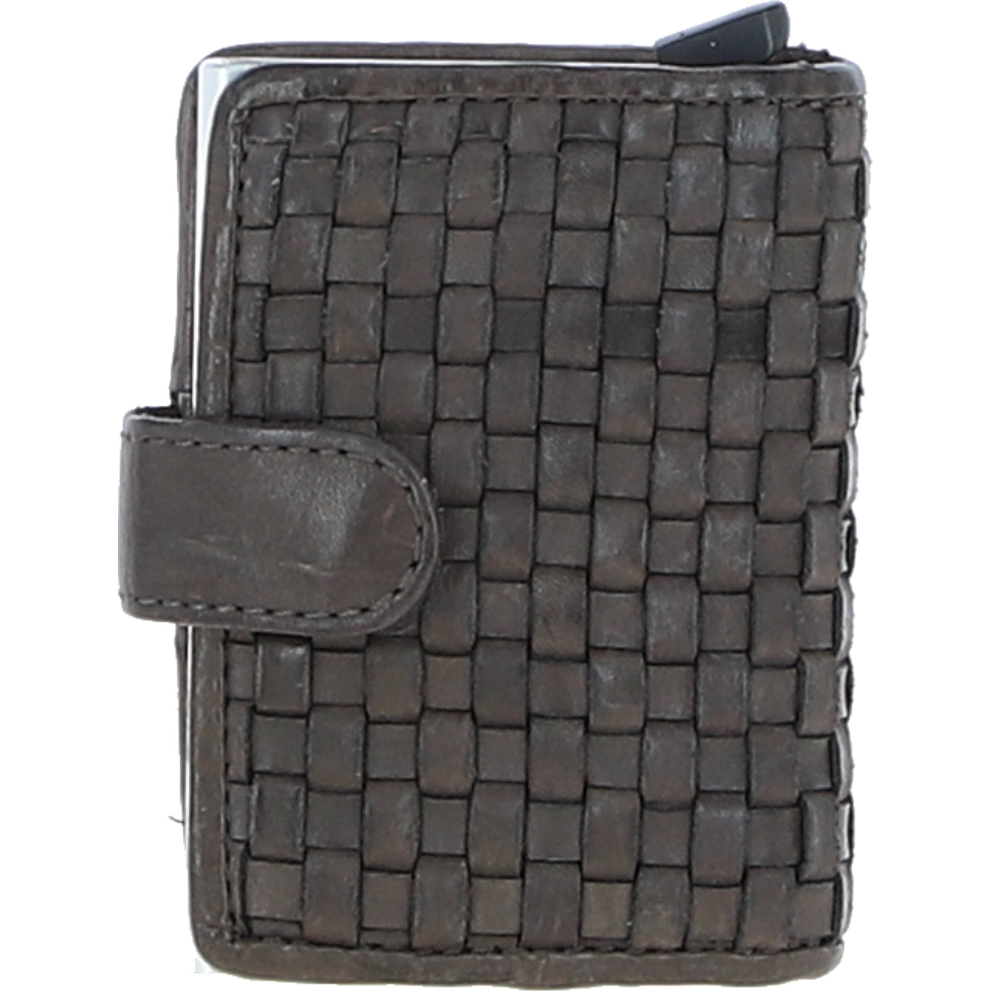 Ashwood Metal & Leather Card Wallet Dark Grey: D-10 W