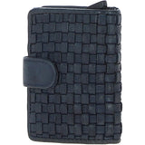 Ashwood Metal & Leather Card Wallet Navy: D-10 W
