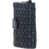 Ashwood Metal & Leather Card Wallet Navy: D-10 W