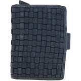 Ashwood Metal & Leather Card Wallet Navy: D-10 W