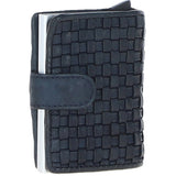 Ashwood Metal & Leather Card Wallet Navy: D-10 W
