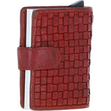 Ashwood Metal & Leather Card Wallet Red: D-10 W