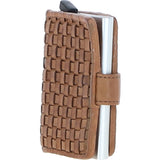 Ashwood Metal & Leather Card Wallet Taupe: D-10 W