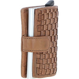 Ashwood Metal & Leather Card Wallet Taupe: D-10 W