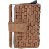 Ashwood Metal & Leather Card Wallet Taupe: D-10 W
