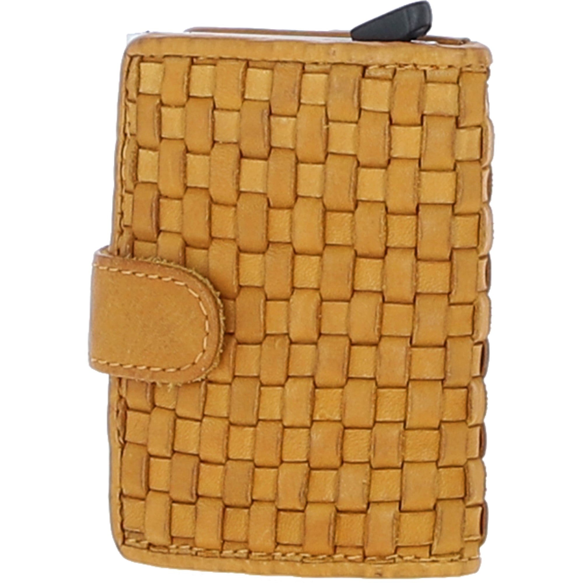 Ashwood Metal & Leather Card Wallet Yellow: D-10 W