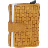 Ashwood Metal & Leather Card Wallet Yellow: D-10 W