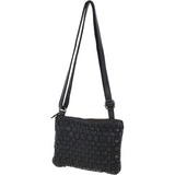 Vintage Woven Classic Leather Crossbody Bag Dark Grey :  D-70