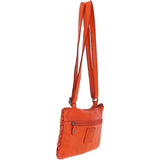Vintage Woven Classic Leather Crossbody Bag Orange:  D-70