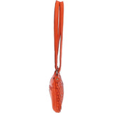 Vintage Woven Classic Leather Crossbody Bag Orange:  D-70