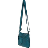 Vintage Woven Classic Leather Crossbody Bag Turquise:  D-70