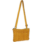 Vintage Woven Classic Leather Crossbody Bag Yellow:  D-70