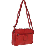 3 Section Vintage Woven Leather Shoulder Bag Red :  D-71