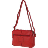 3 Section Vintage Woven Leather Shoulder Bag Red :  D-71