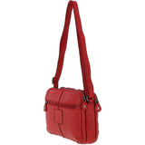 3 Section Vintage Woven Leather Shoulder Bag Red :  D-71