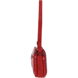 3 Section Vintage Woven Leather Shoulder Bag Red :  D-71