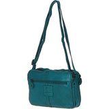 3 Section Vintage Woven Leather Shoulder Bag Turquise :  D-71