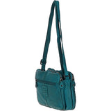 3 Section Vintage Woven Leather Shoulder Bag Turquise :  D-71