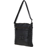 Woven Classic Large Leather Vintage Crossbody Bag Dark Grey :  D-72