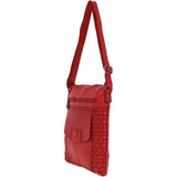 Woven Classic Large Leather Vintage Crossbody Bag Red :  D-72