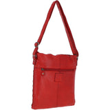 Woven Classic Large Leather Vintage Crossbody Bag Red :  D-72