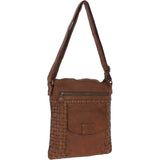 Woven Classic Large Leather Vintage Crossbody Bag Taupe :  D-72