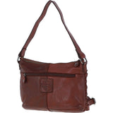 Vintage Woven Leather Shoulder Bag Cognac :  D-73