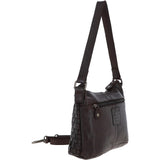 Vintage Woven Leather Shoulder Bag Dark Brown :  D-73