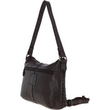 Vintage Woven Leather Shoulder Bag Dark Brown :  D-73