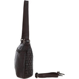 Vintage Woven Leather Shoulder Bag Dark Brown :  D-73