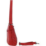 Vintage Woven Leather Shoulder Bag Red :  D-73