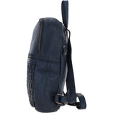 Leather Vintage Wash Backpack Navy : D-74