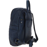 Leather Vintage Wash Backpack Navy : D-74