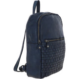 Leather Vintage Wash Backpack Navy : D-74