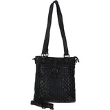 Vintage Woven Leather Bag Black :  D-75