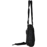 Vintage Woven Leather Bag Black :  D-75