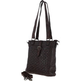 Vintage Woven Leather Bag Dark Brown :  D-75