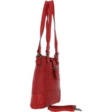 Vintage Woven Leather Bag Red:  D-75