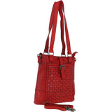 Vintage Woven Leather Bag Red:  D-75