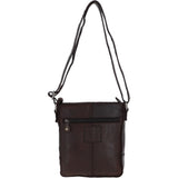 Vintage Woven Classic Leather Crossbody Bag Dark Brown :  D-76